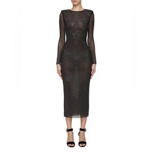 SELF-PORTRAIT rhinestone
The GG crystal-embellished mesh midi dress size 0